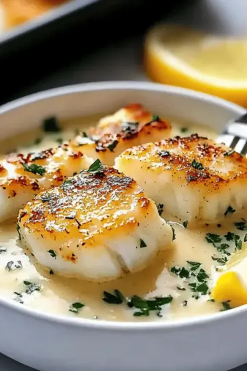 Tasty Baked Cod in Coconut Lemon Cream Sauce