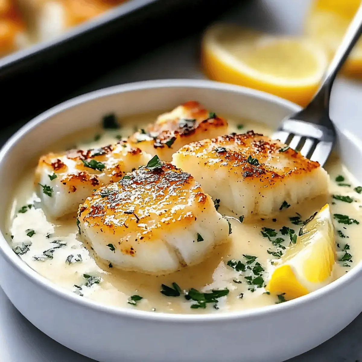 Tasty Baked Cod in Coconut Lemon Cream Sauce