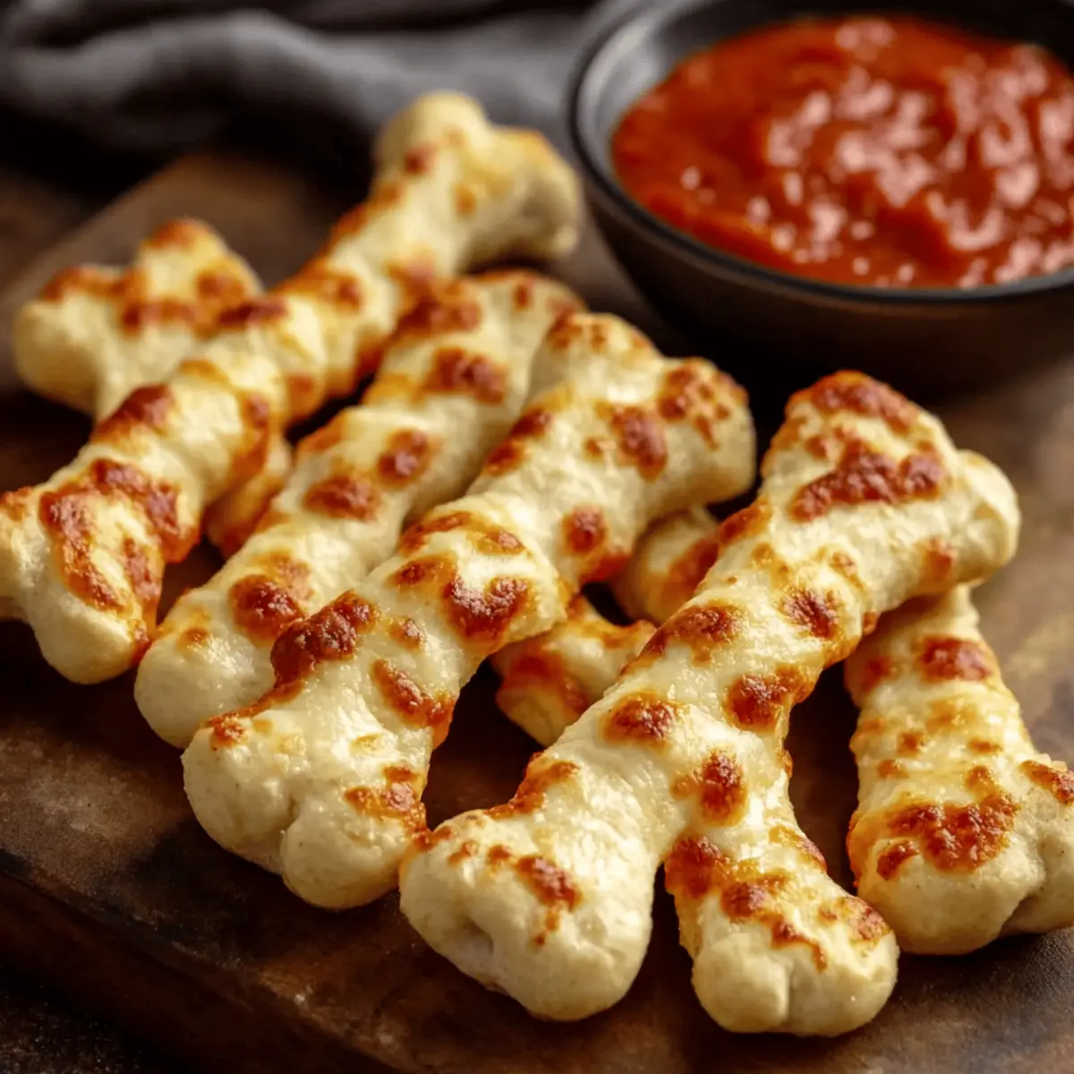 Cheesy Halloween Breadstick Bones