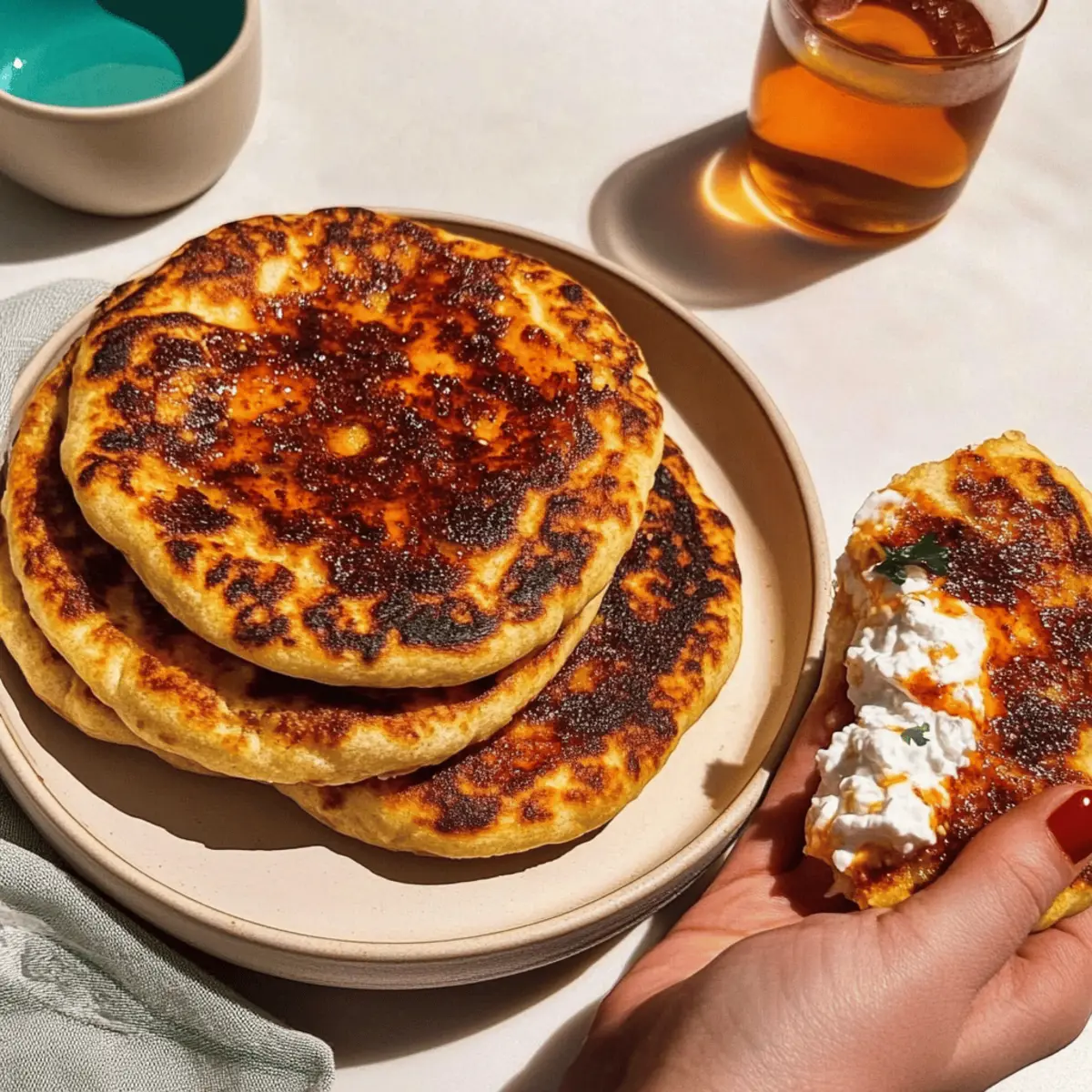 Chili Crisp Cottage Cheese Flatbreads