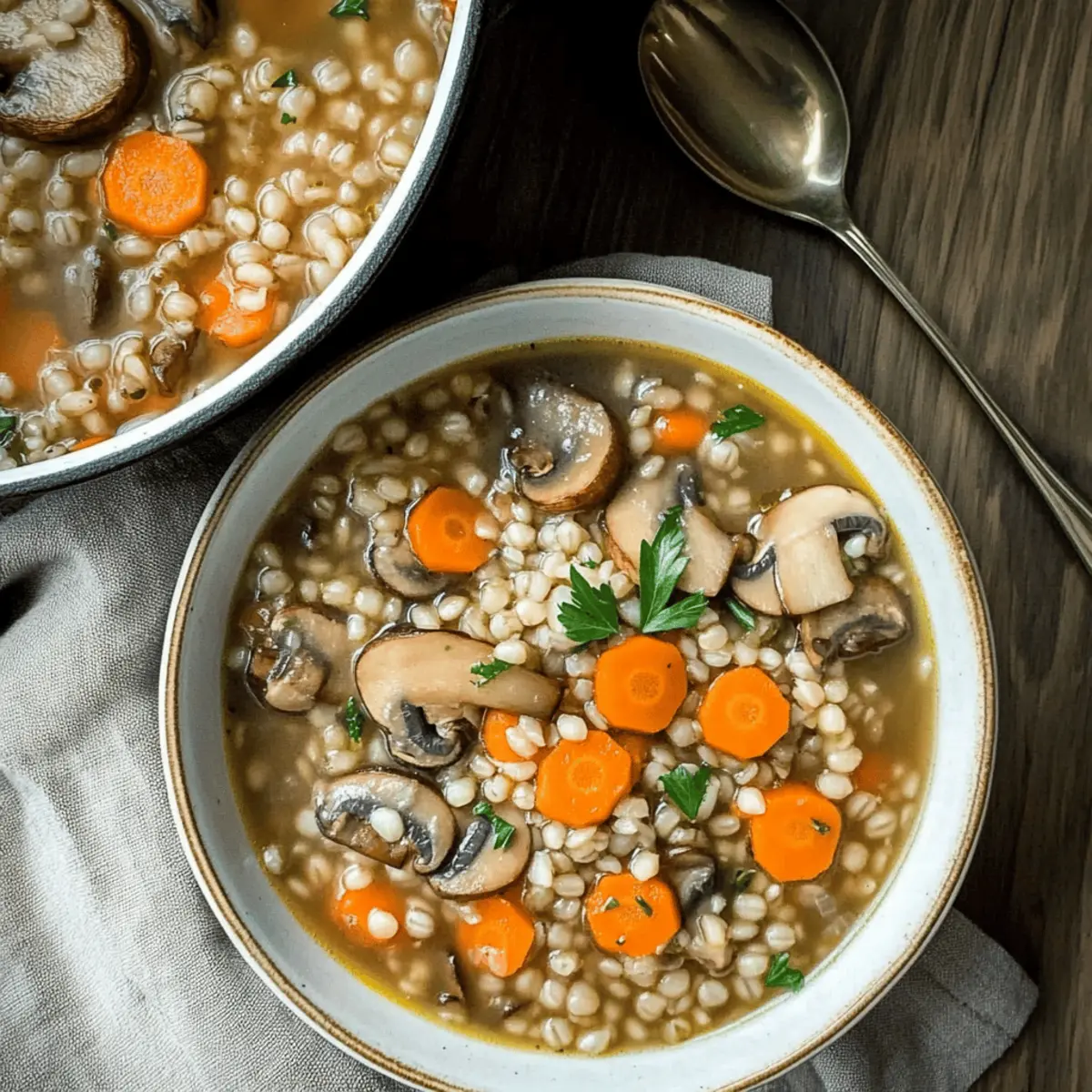 Vegetarian Mushroom Barley Soup