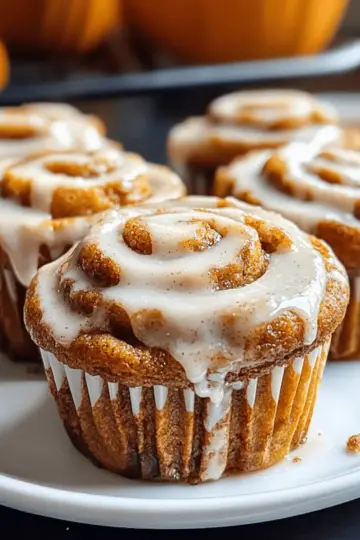 Pumpkin Cinnamon Roll Muffins
