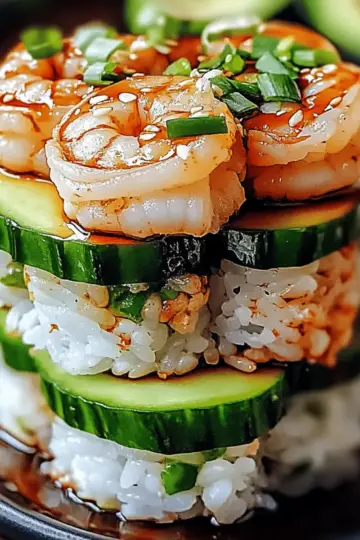 Spicy Shrimp Sushi Stacks