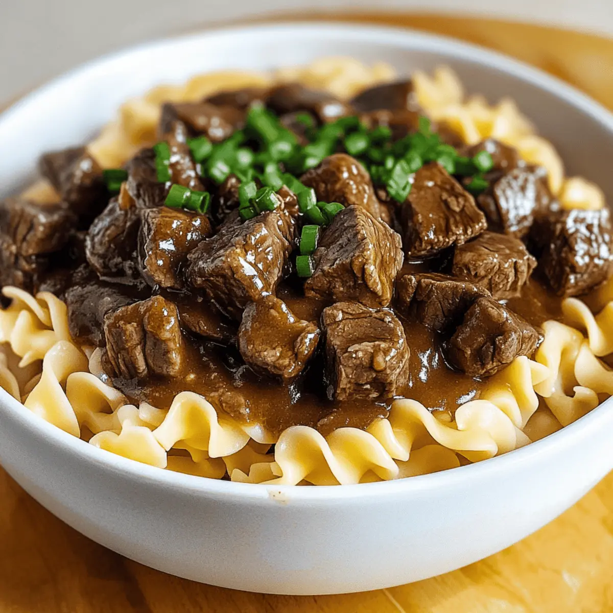 Beef Tips and Noodles
