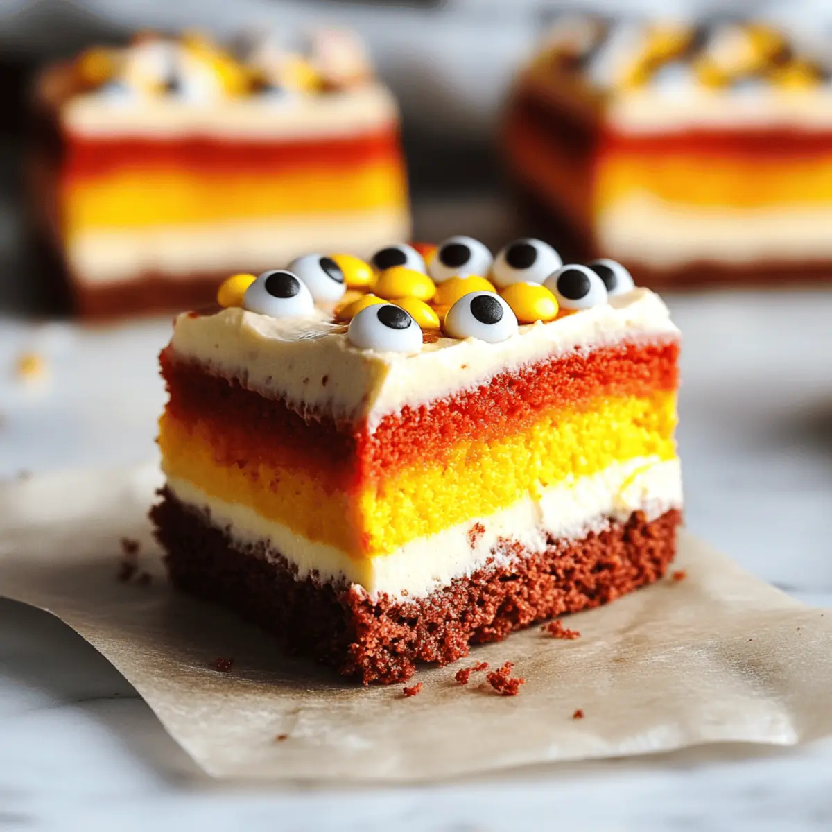 Candy Corn Cheesecake Bars