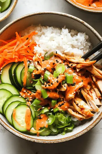 Chicken Bulgogi Bowls with Gochujang Spicy Mayo