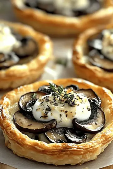 Elegant Mushroom Goat Cheese Tarts