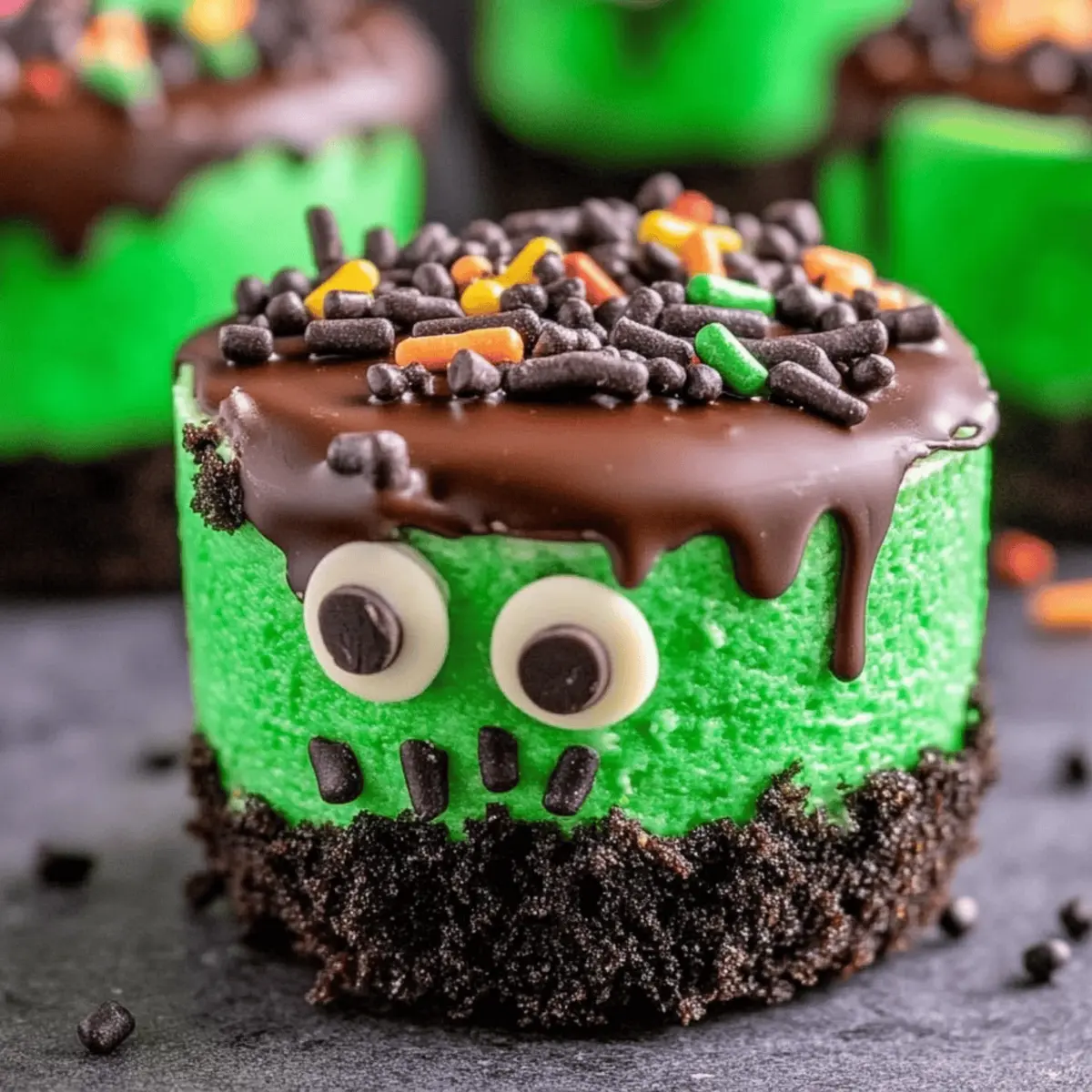 Frankenstein Mini Cheesecakes