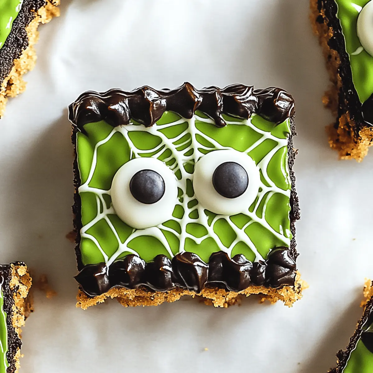 Frankenstein Rice Krispie Bars