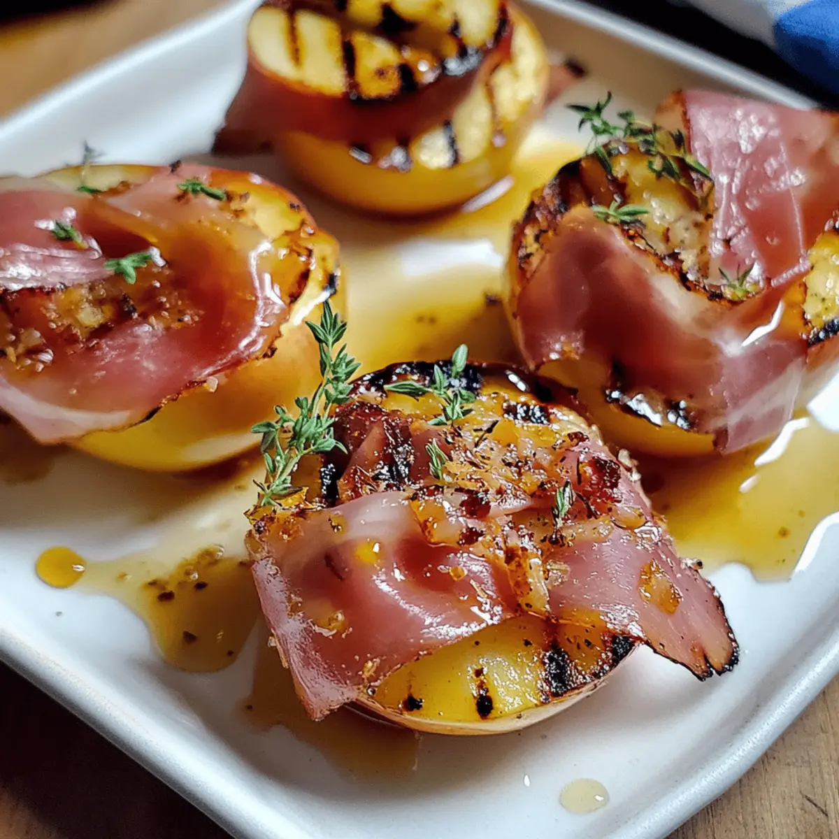 Grilled Apples with Prosciutto and Honey