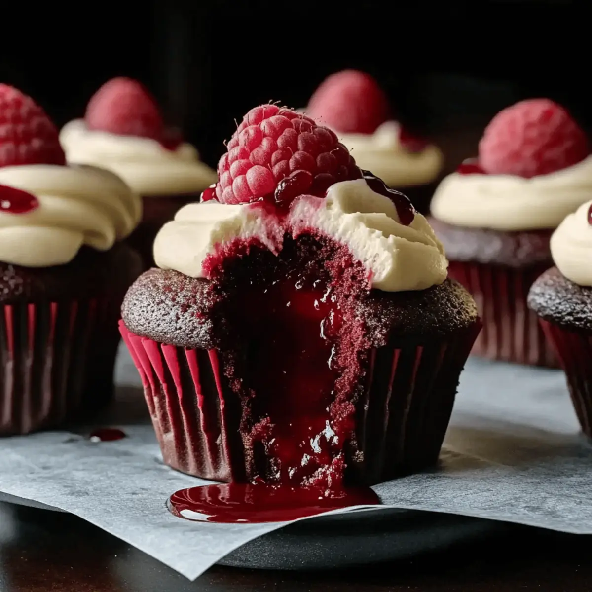 Halloween Vampire Bite Cupcakes