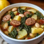 Hearty Sausage Soup with Potatoes, Beans, and Kale