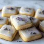 Iced Lemon Lavender Shortbread Cookies