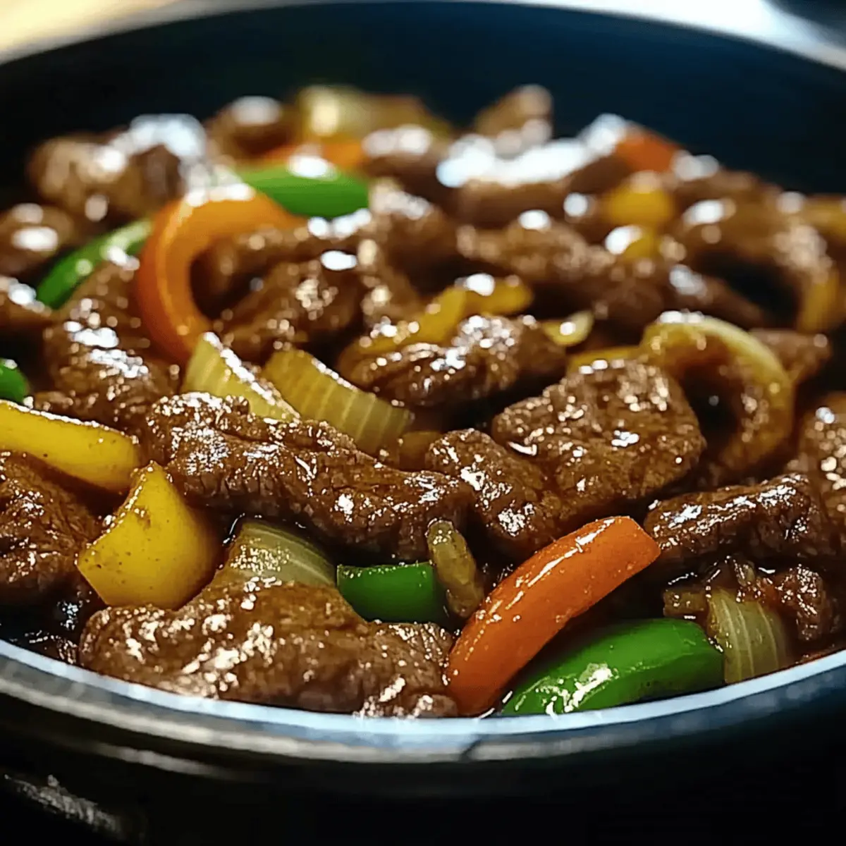Sizzling Chinese Pepper Steak with Onions