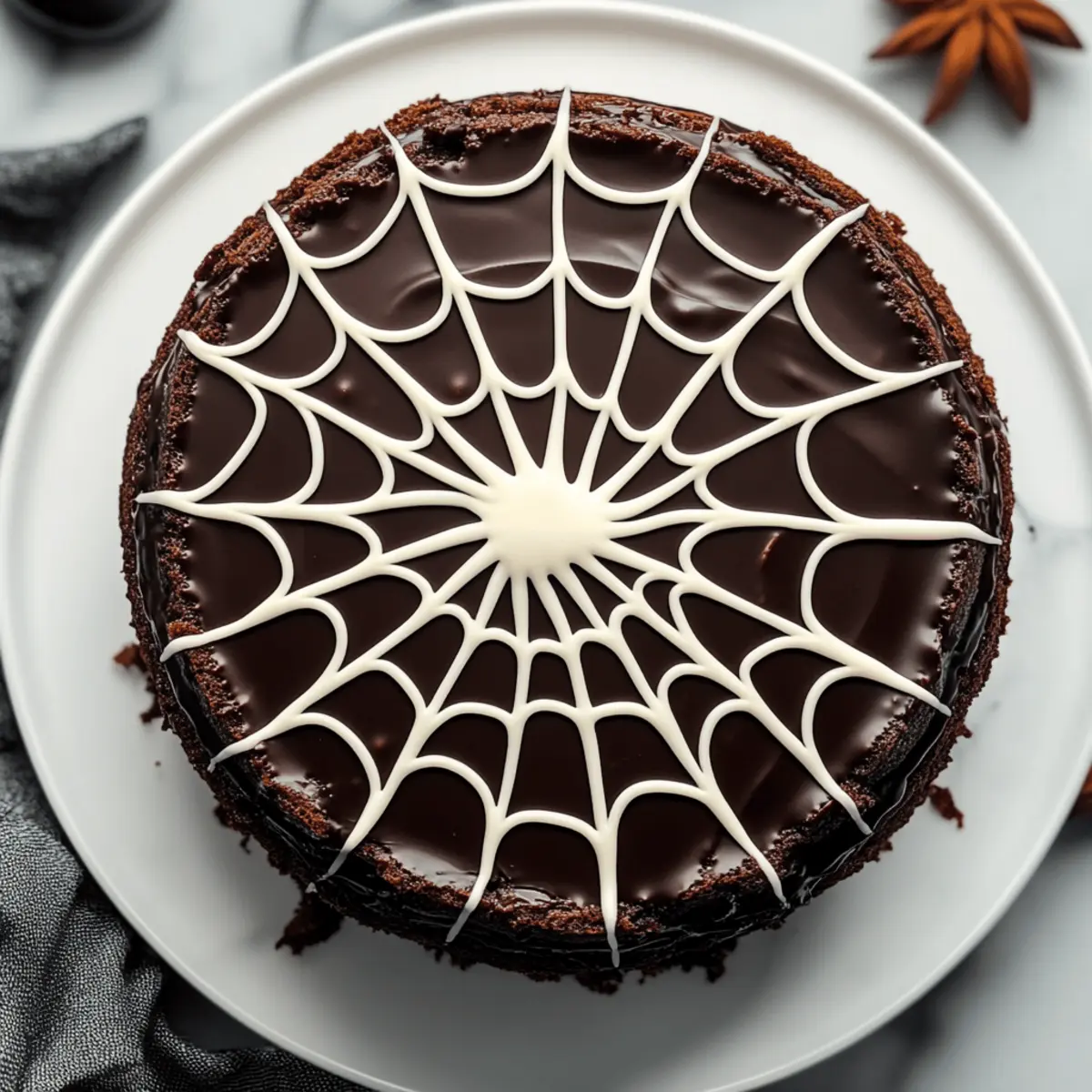 Spiderweb Chocolate Cake