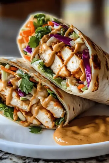 Thai Peanut Chicken Wraps