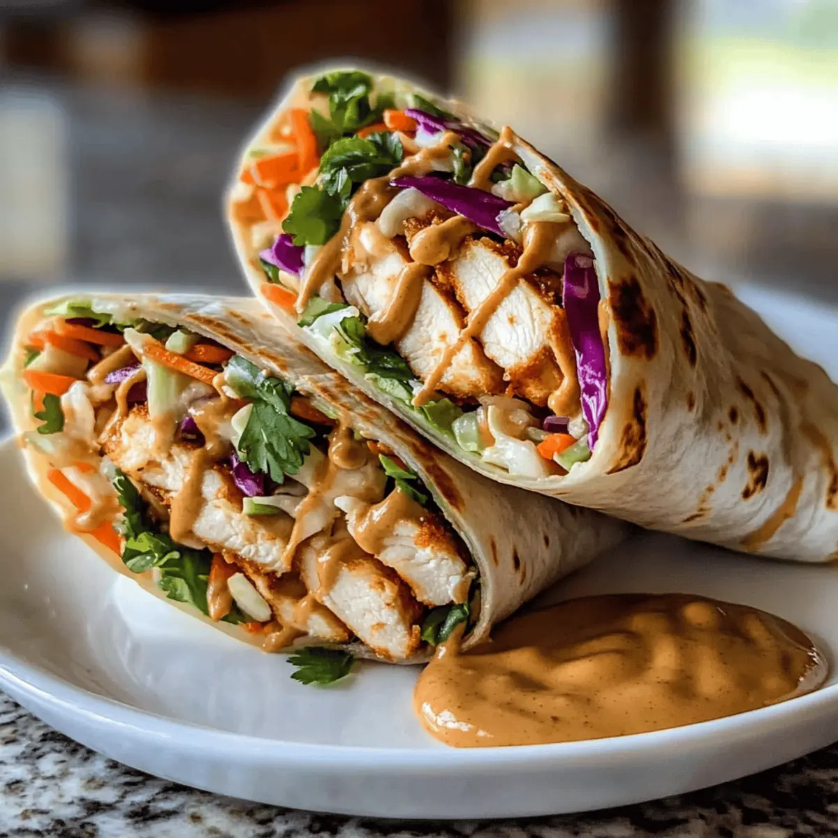 Thai Peanut Chicken Wraps