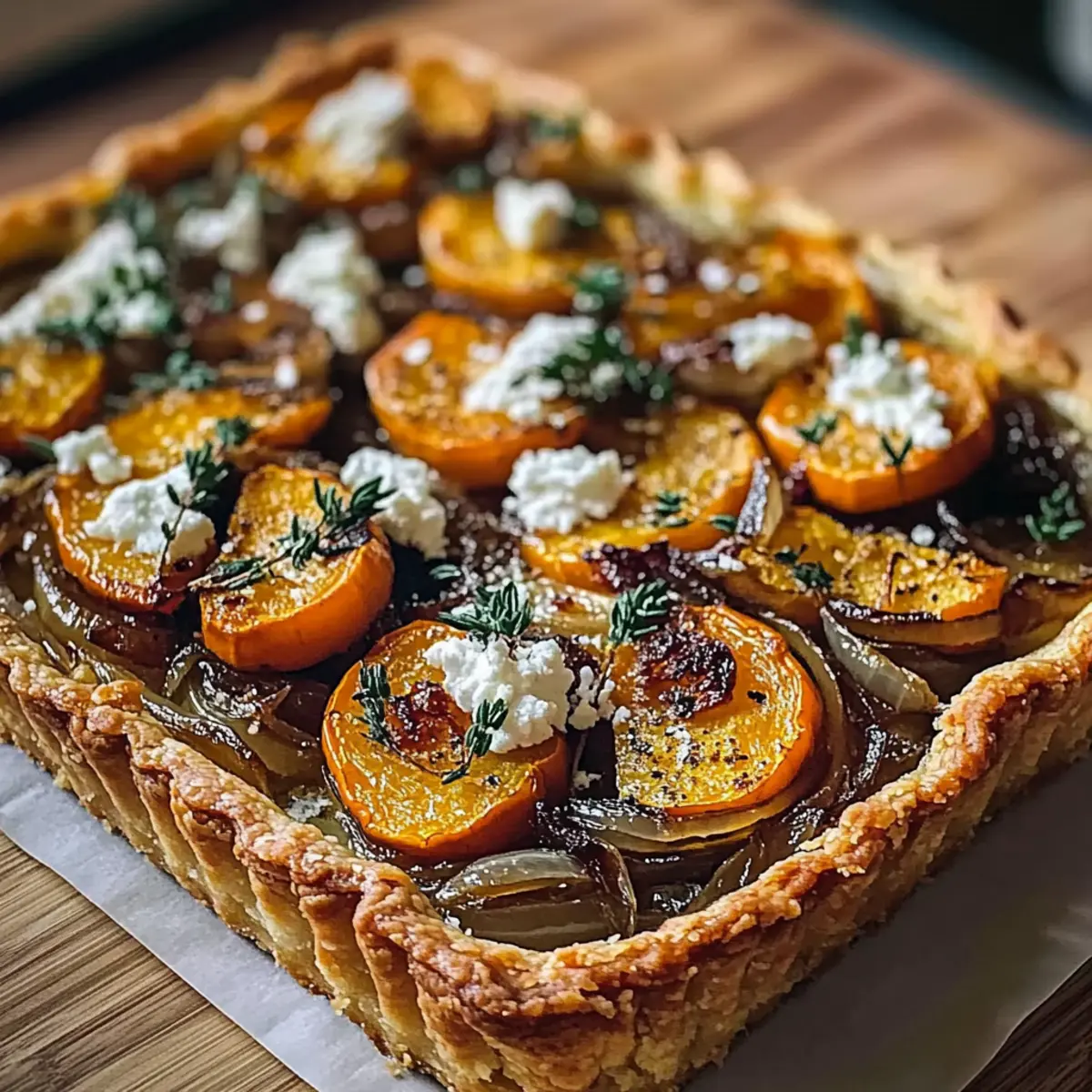 Caramelized Onion Butternut Squash Tart