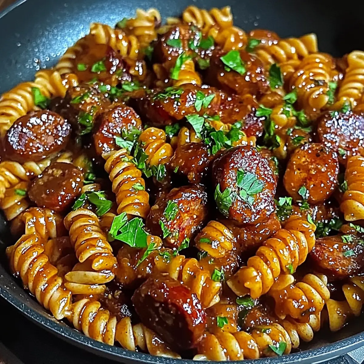 Spicy Honey BBQ Sausage & Pasta