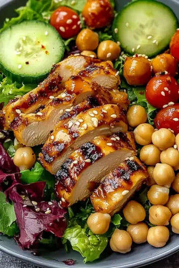 Sesame Chicken and Chickpea Salad