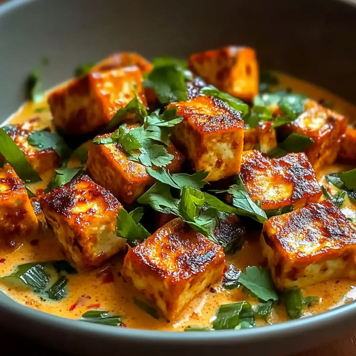 Spicy Tofu in Creamy Coconut Sauce