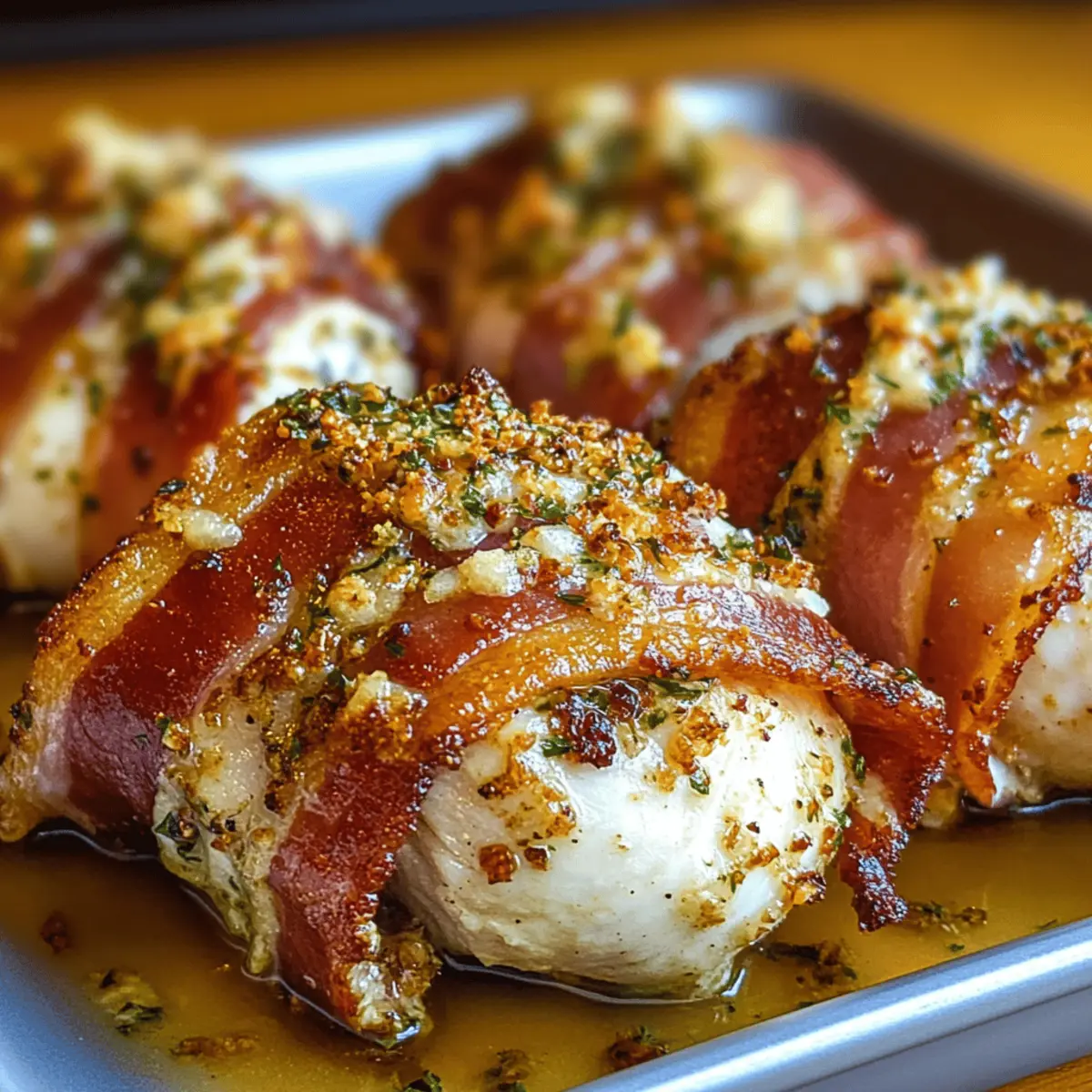 Bacon-Wrapped Garlic Parmesan Chicken