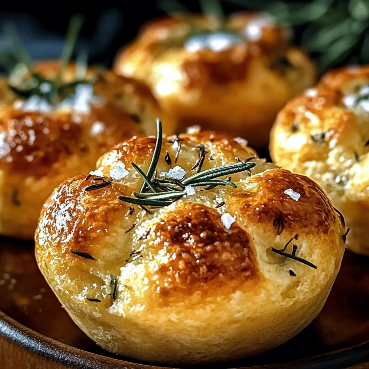 Garlic Rosemary Focaccia Muffins