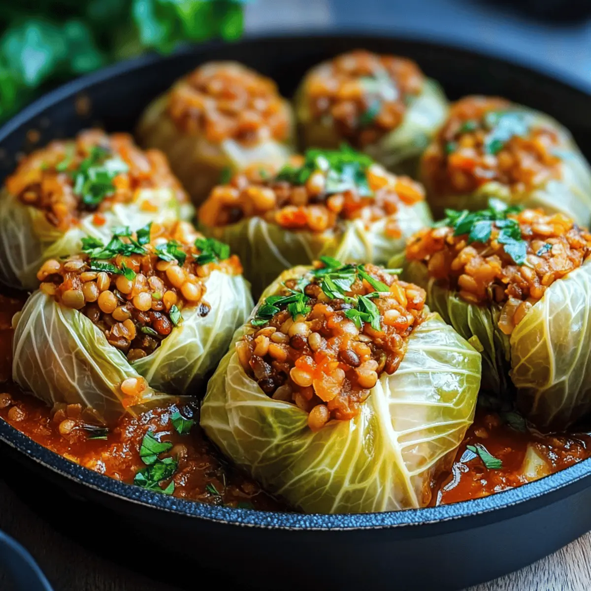 Lentil and Rice Stuffed Cabbage Rolls