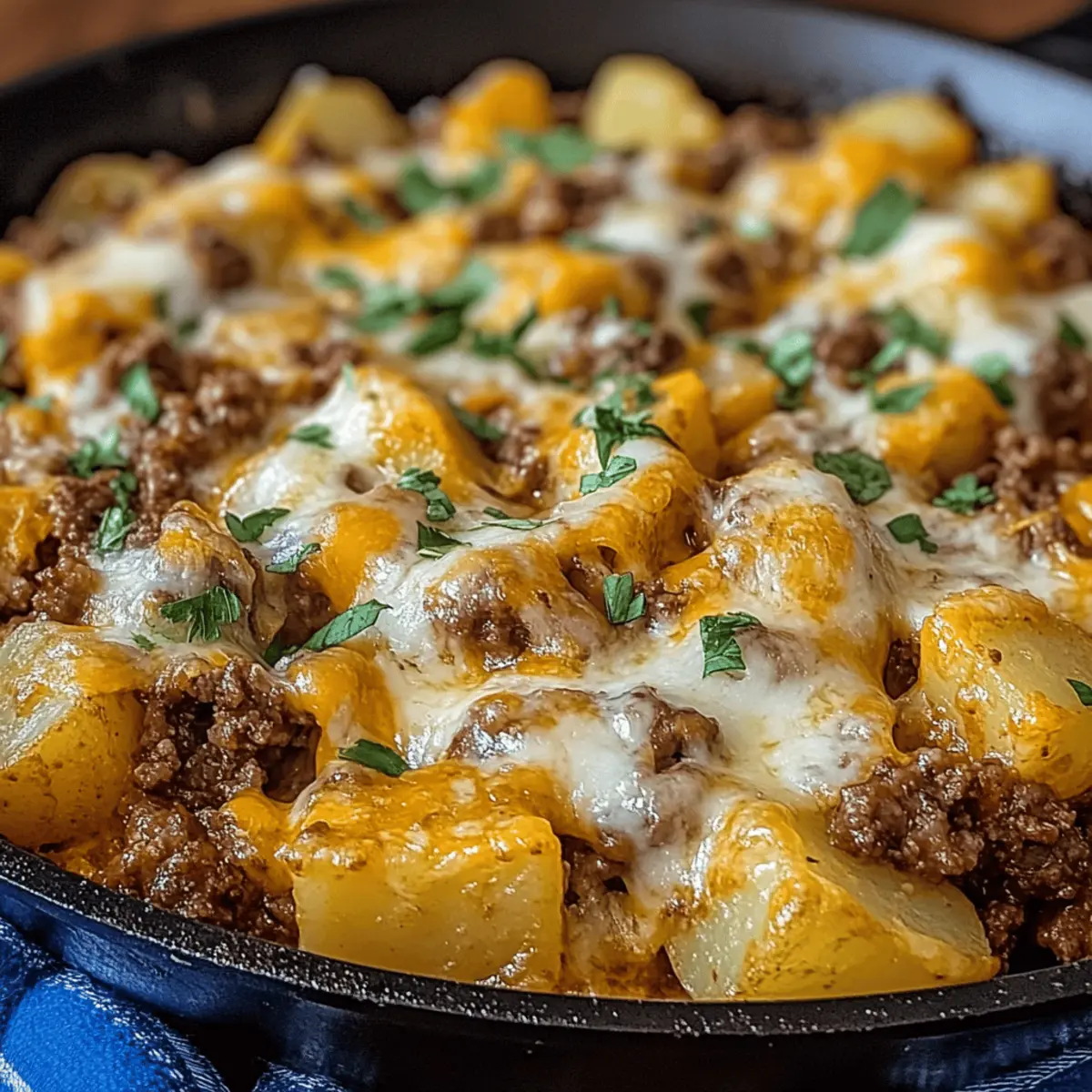 One-Pan Cheesy Meat & Potato Skillet