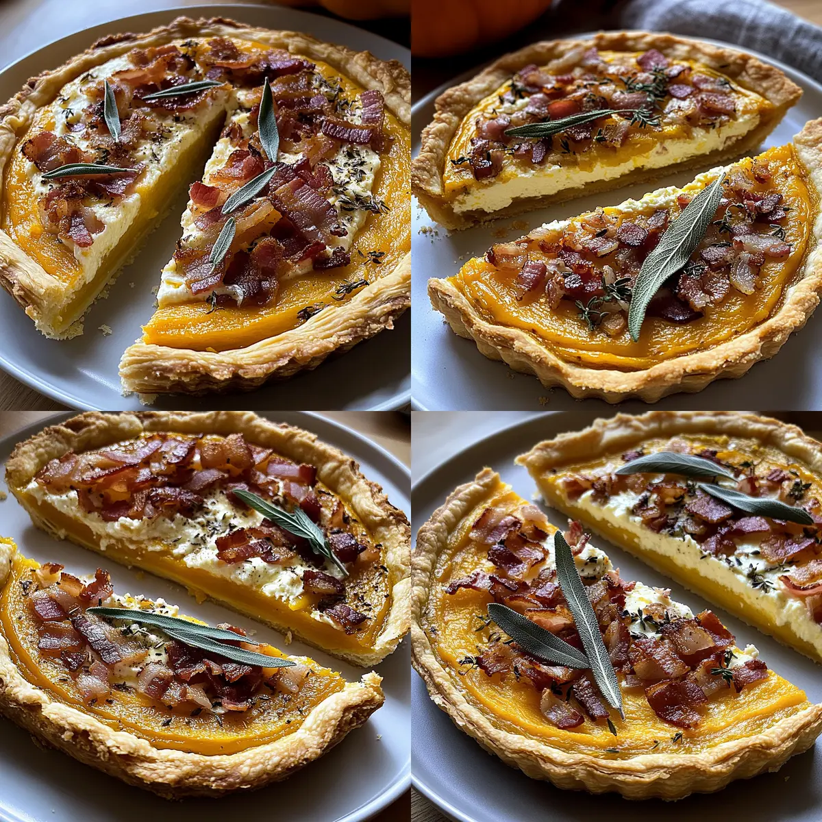 Pumpkin, Ricotta & Caramelized Onion Tart
