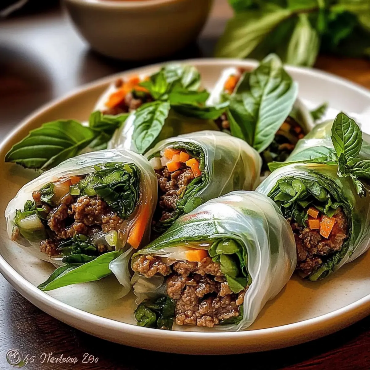 Thai Basil Beef Rolls