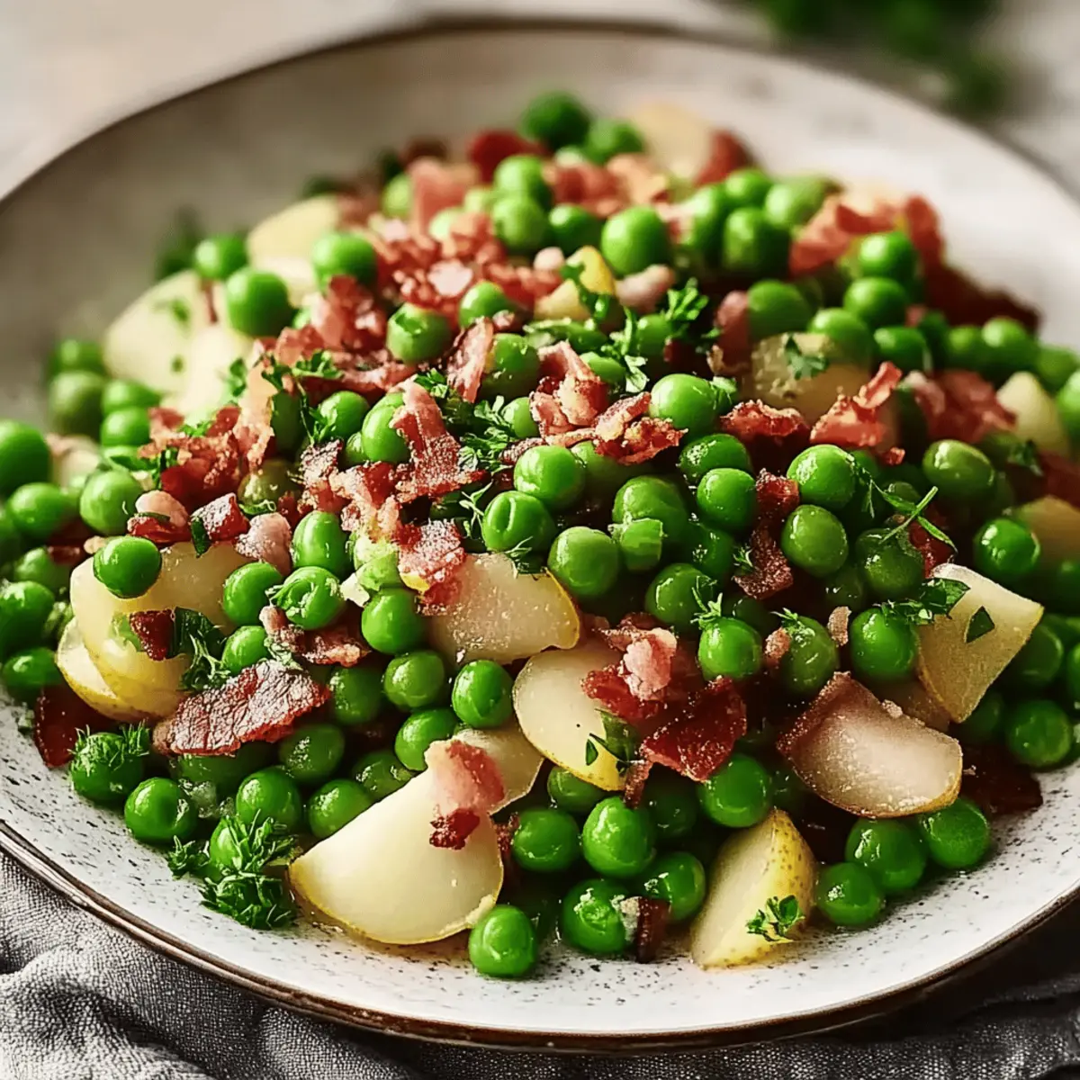 Thanksgiving Peas with Pear and Pancetta