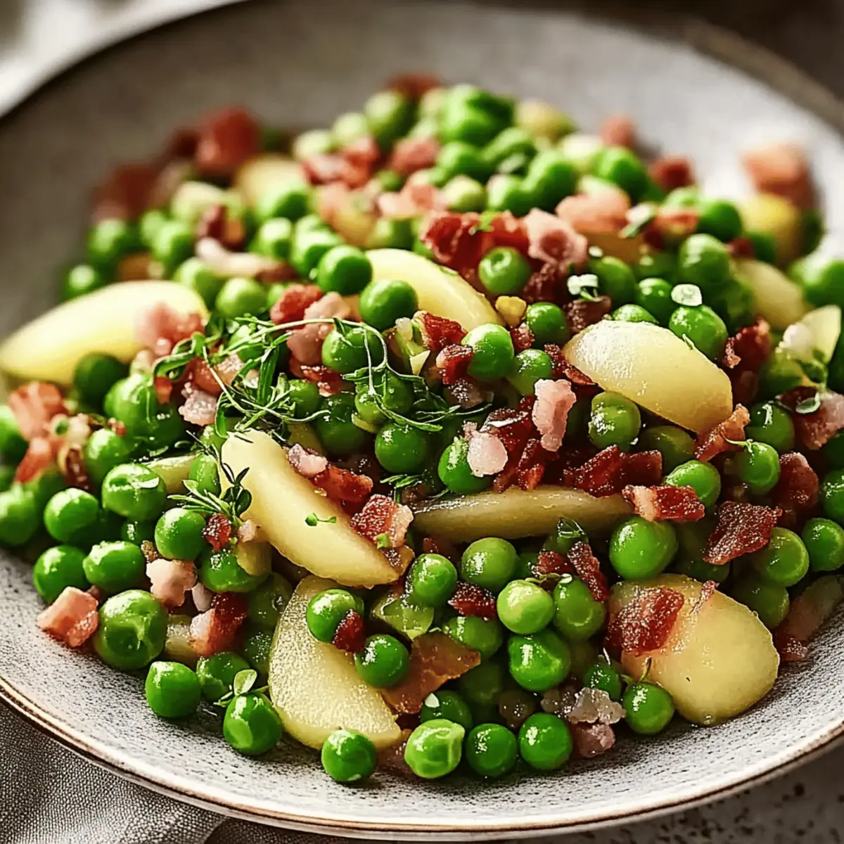 Thanksgiving Peas with Pear and Pancetta