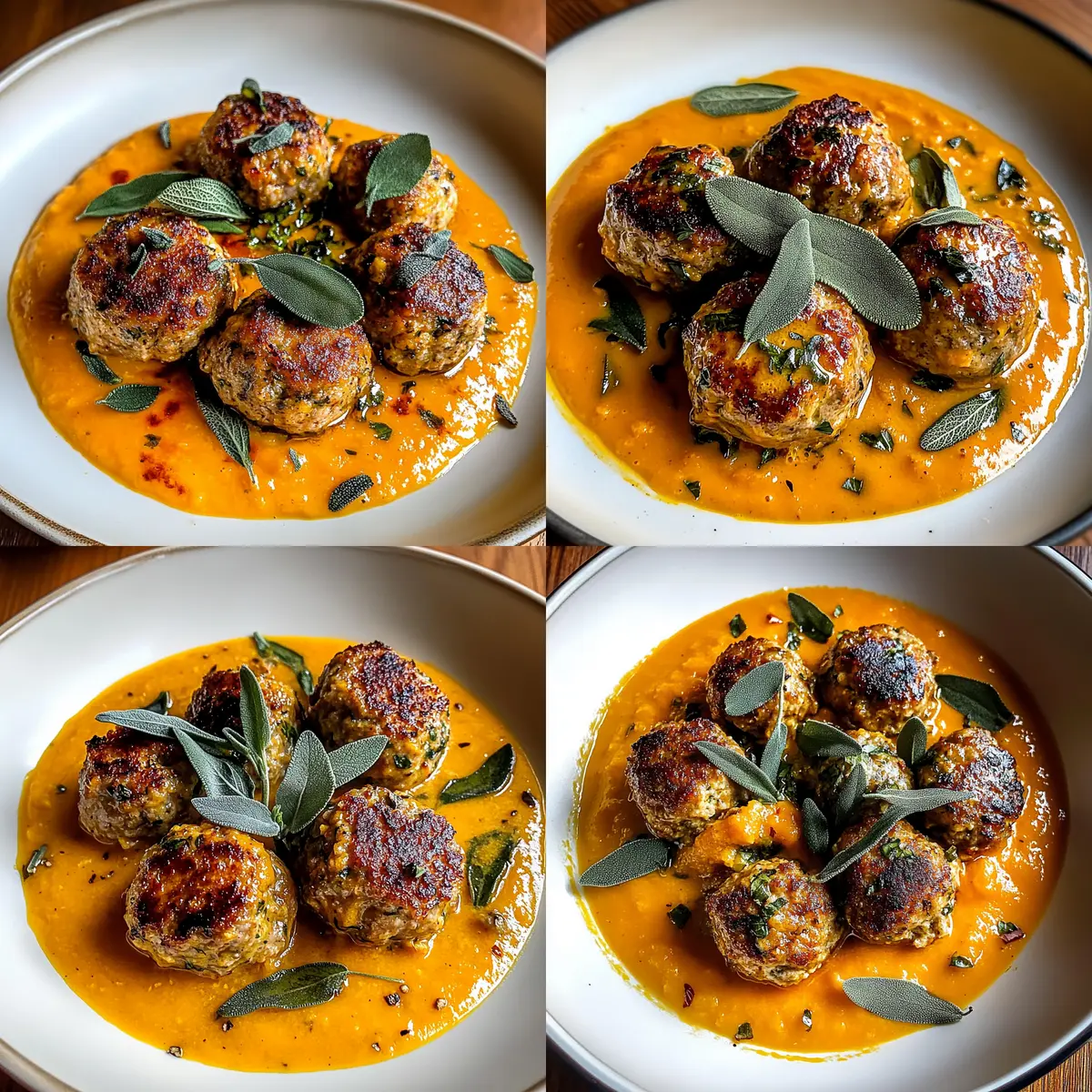Turkey Meatballs in Pumpkin Sage Sauce