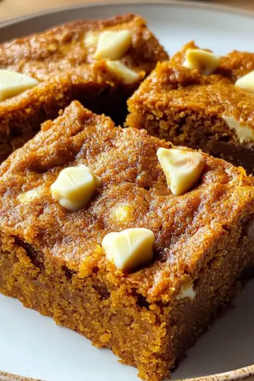 Spiced Baked Pumpkin Blondies