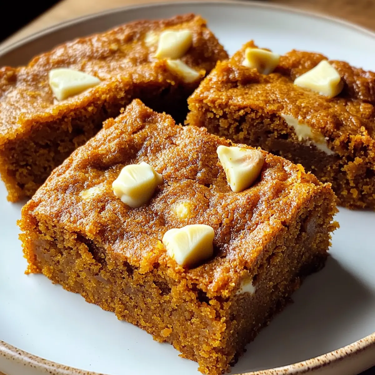 Spiced Baked Pumpkin Blondies