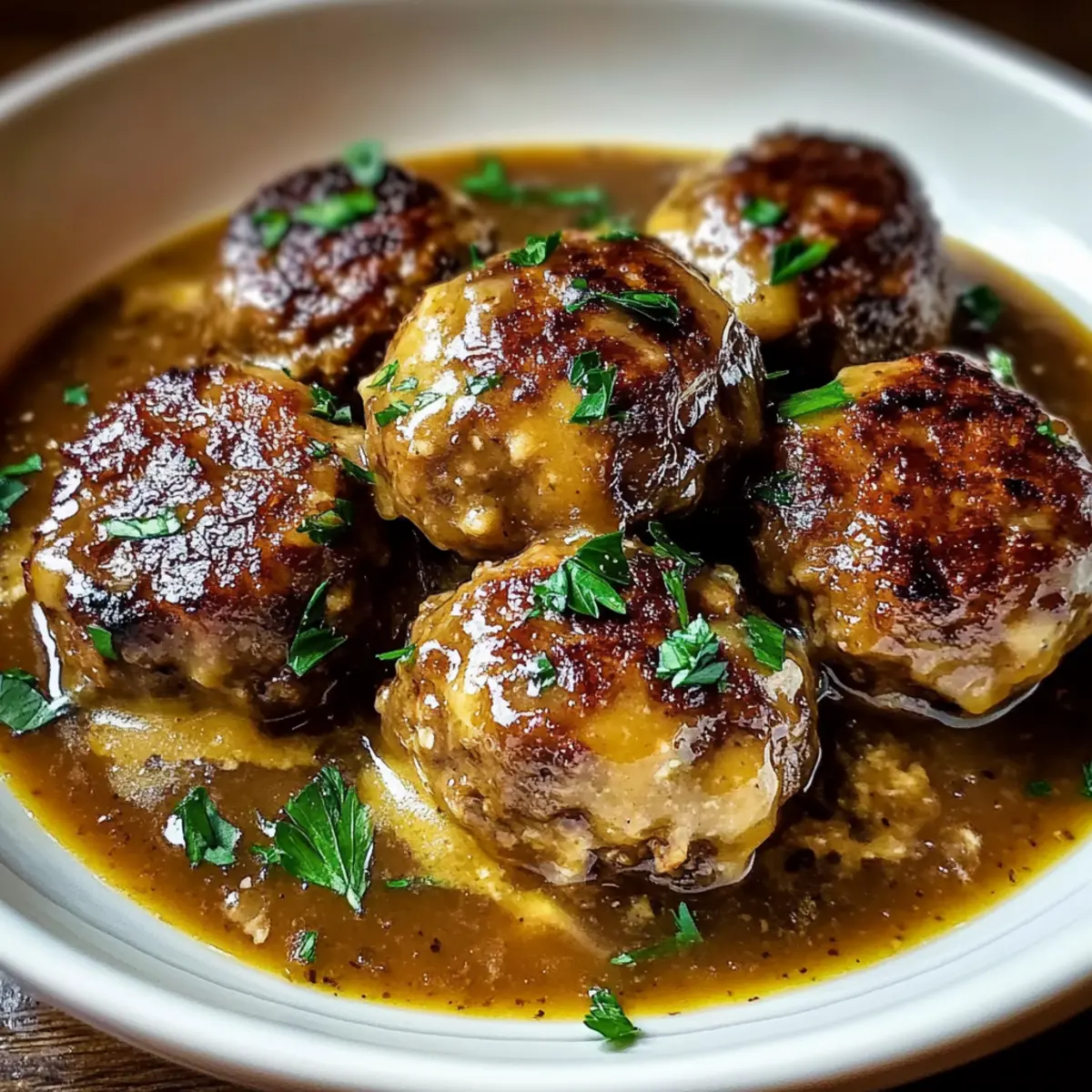 Stuffed Meatballs in Guinness Gravy