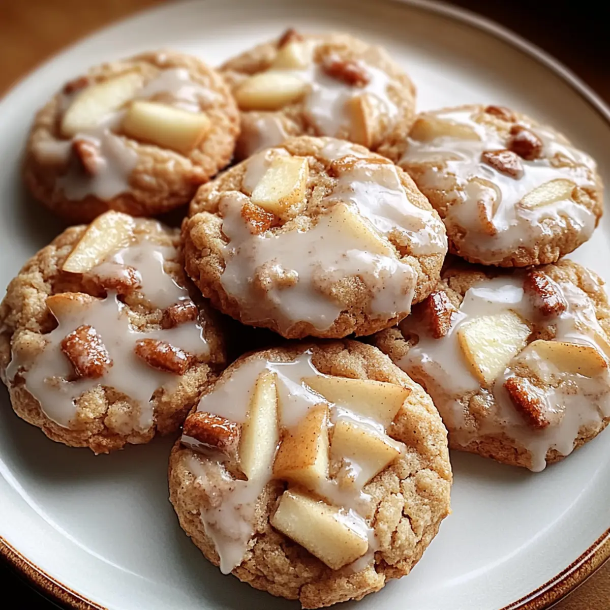 Apple Cinnamon Cookies with Maple Glaze