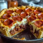 Hamburger Sausage & Pepperoni Pie