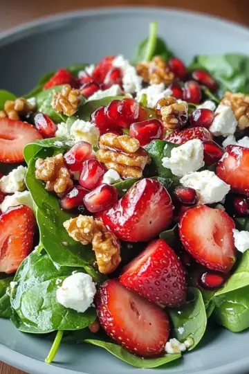 Ensalada con fresa y granada