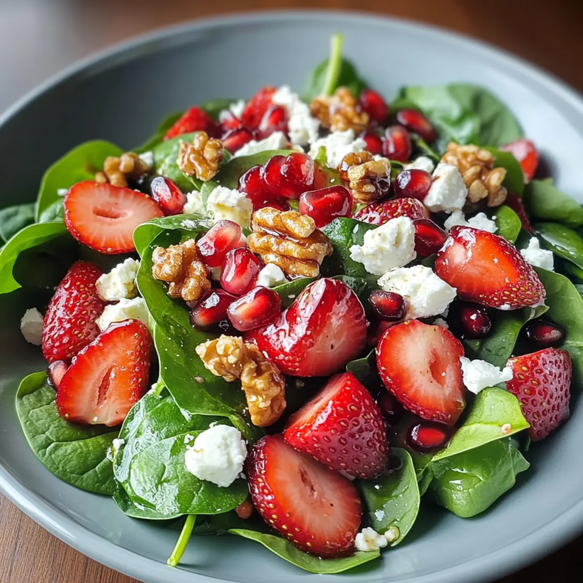 Ensalada con fresa y granada