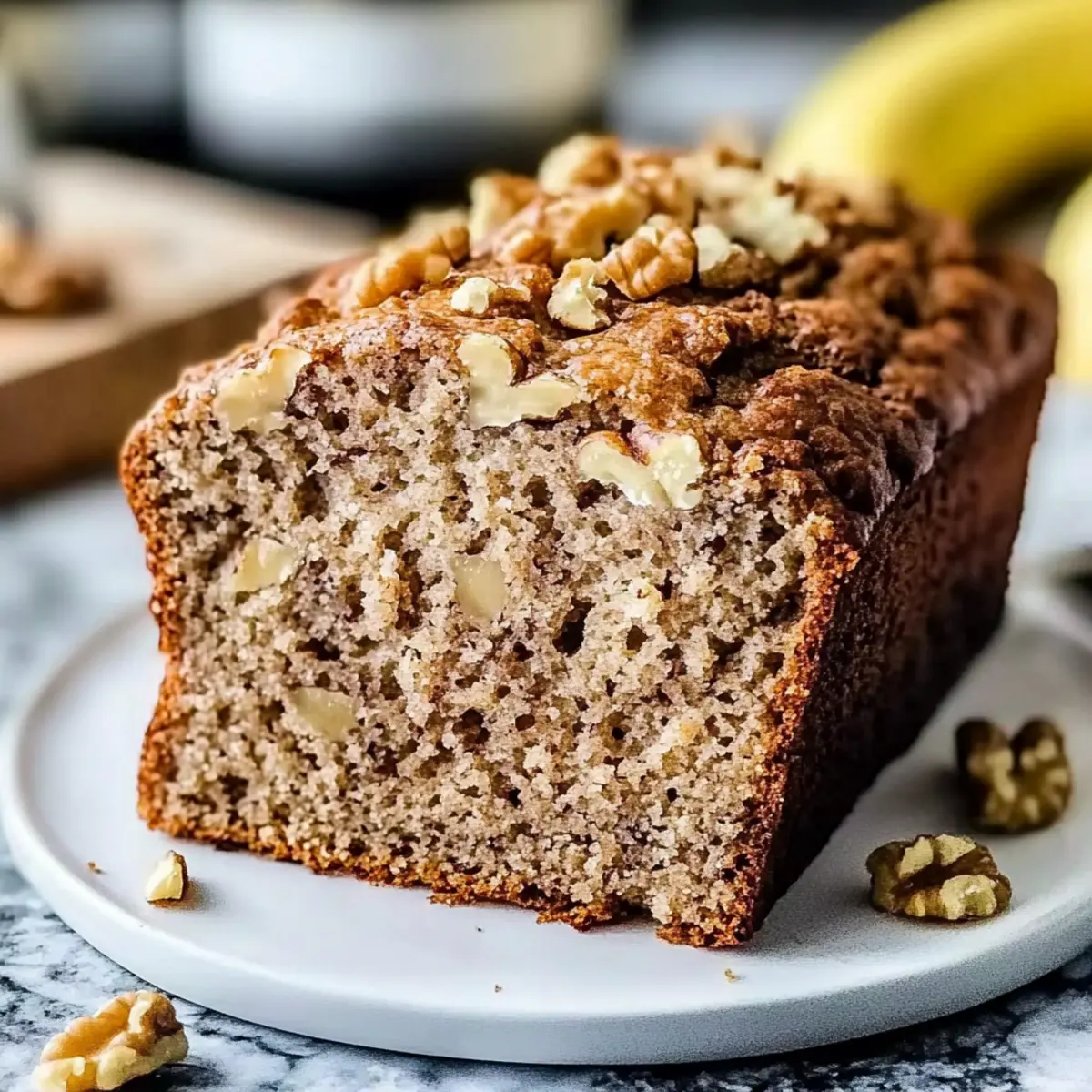 Banana Sour Cream Walnut Bread: