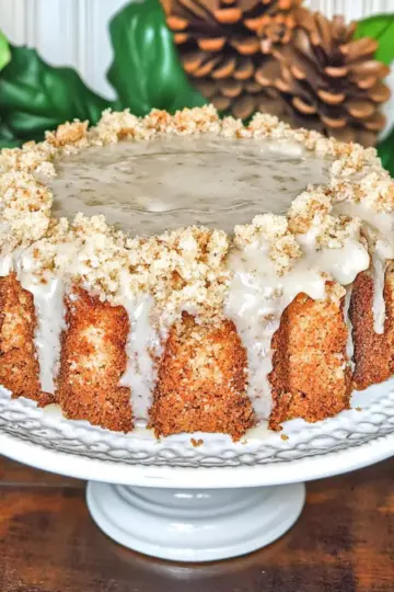 Eggnog Crumb Coffee Cake-With An Eggnog Glaze