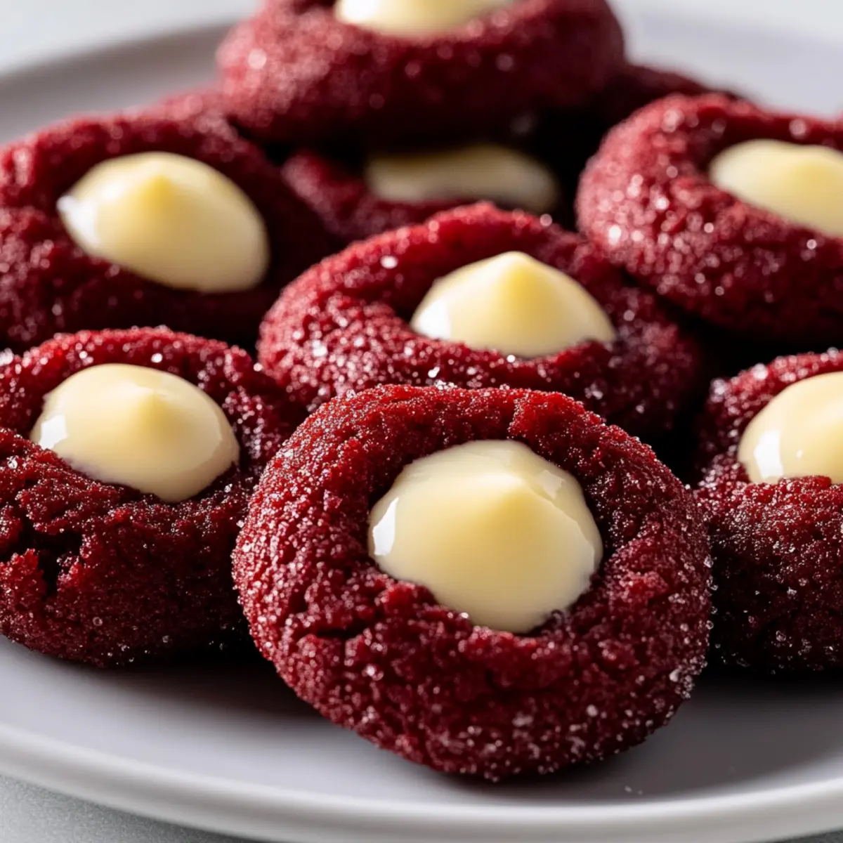 Red Velvet Cream Cheese Thumbprint Cookies