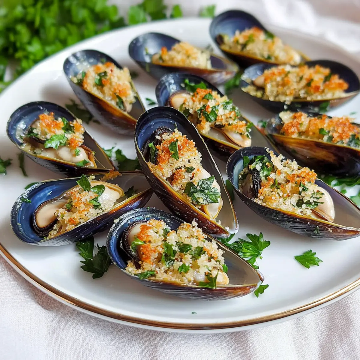 Baked mussels