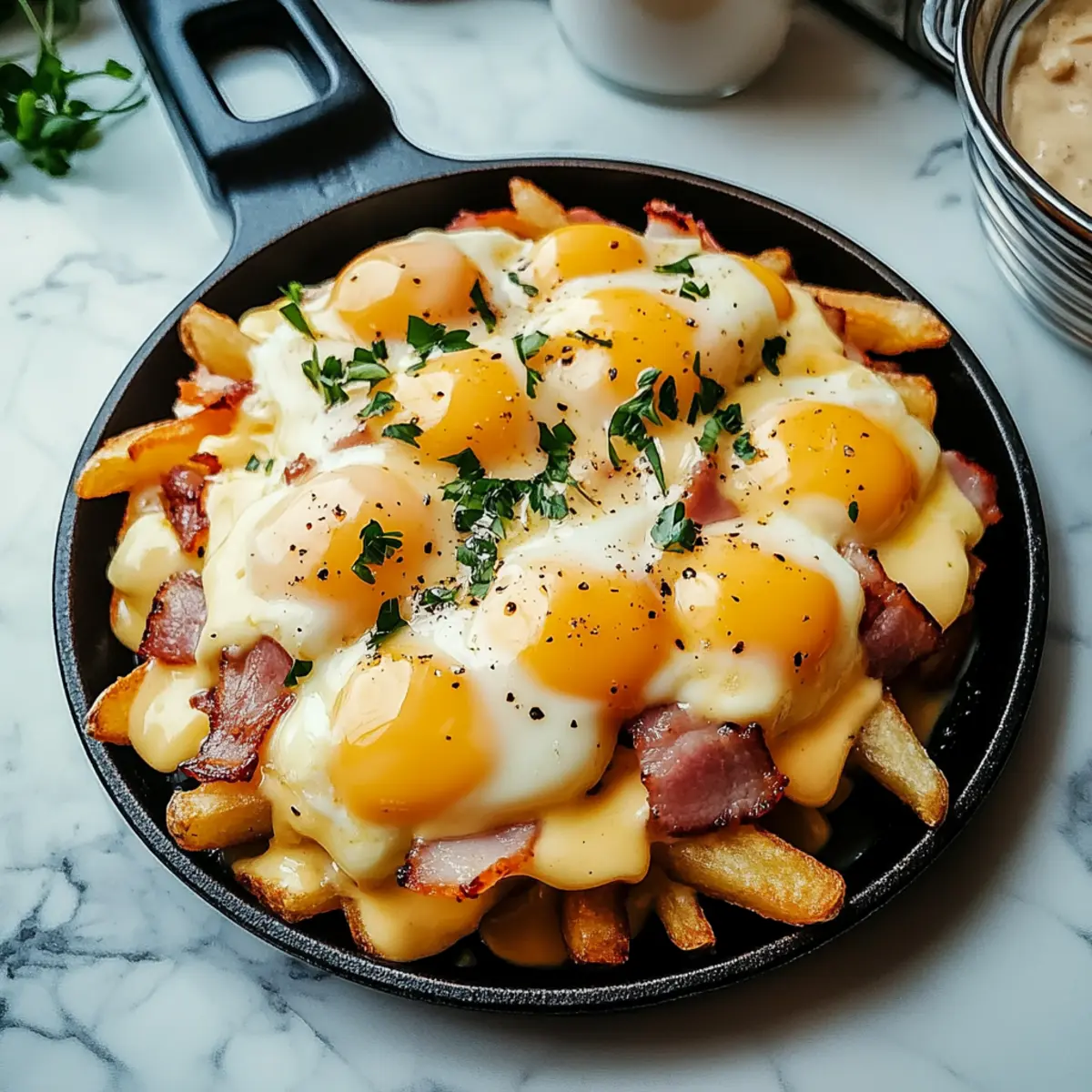 Poutine with Hollandaise Sauce
