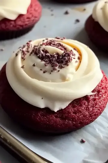 Crumbl Copy Cat Red Velvet Cupcake Cookies