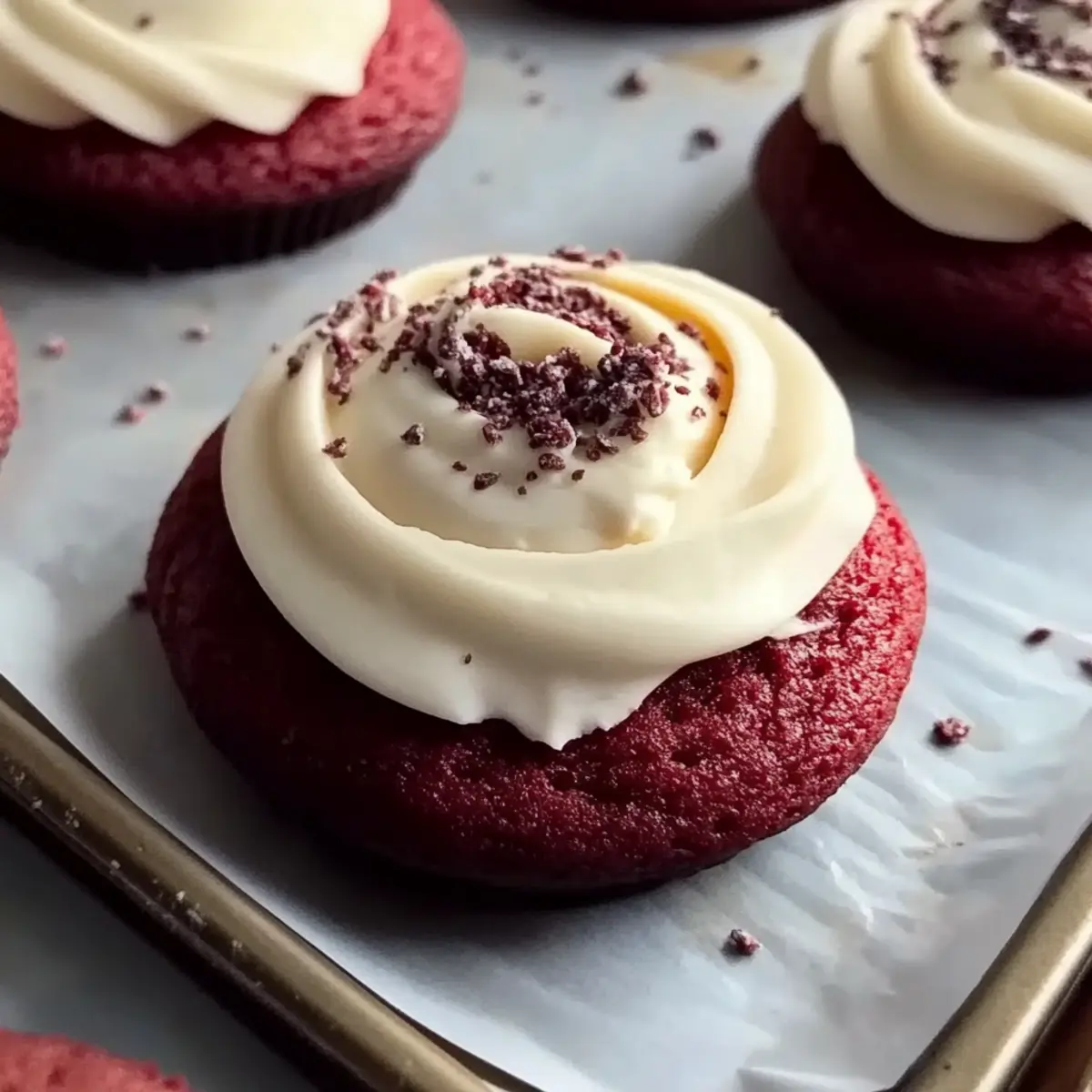 Crumbl Copy Cat Red Velvet Cupcake Cookies