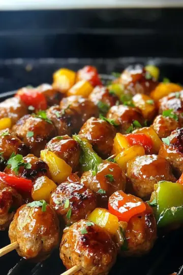 Sweet and Sour Meatball Kabobs