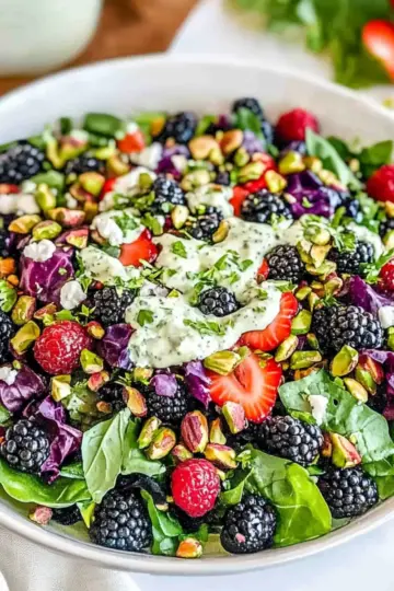 Berry Salad with Creamy Lemon Herb Dressing